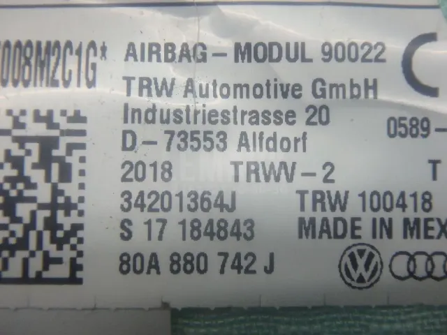 Подушка безопасности боковая (шторка) для  Audi A3 [8V] 2013-2020